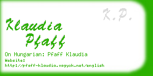 klaudia pfaff business card